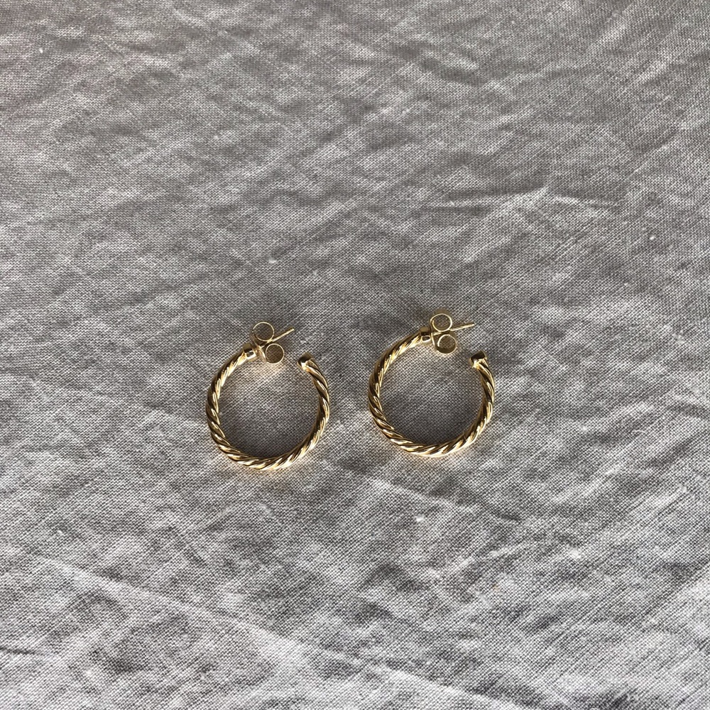 Rivka Friedman 18k brass cable hoops 1”